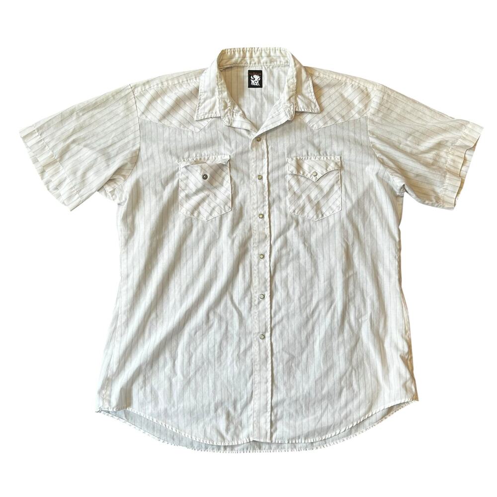 Karman Vintage Pearl Snap Western Shirt Stripe XL
